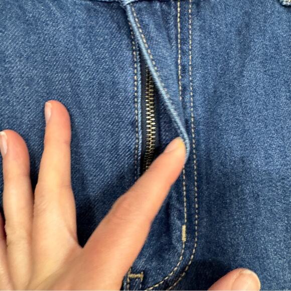 Kancan Blue Wide Leg Distressed High Rise Jeans Womens 31 Denim Classic Raw Hem - Picture 7 of 13